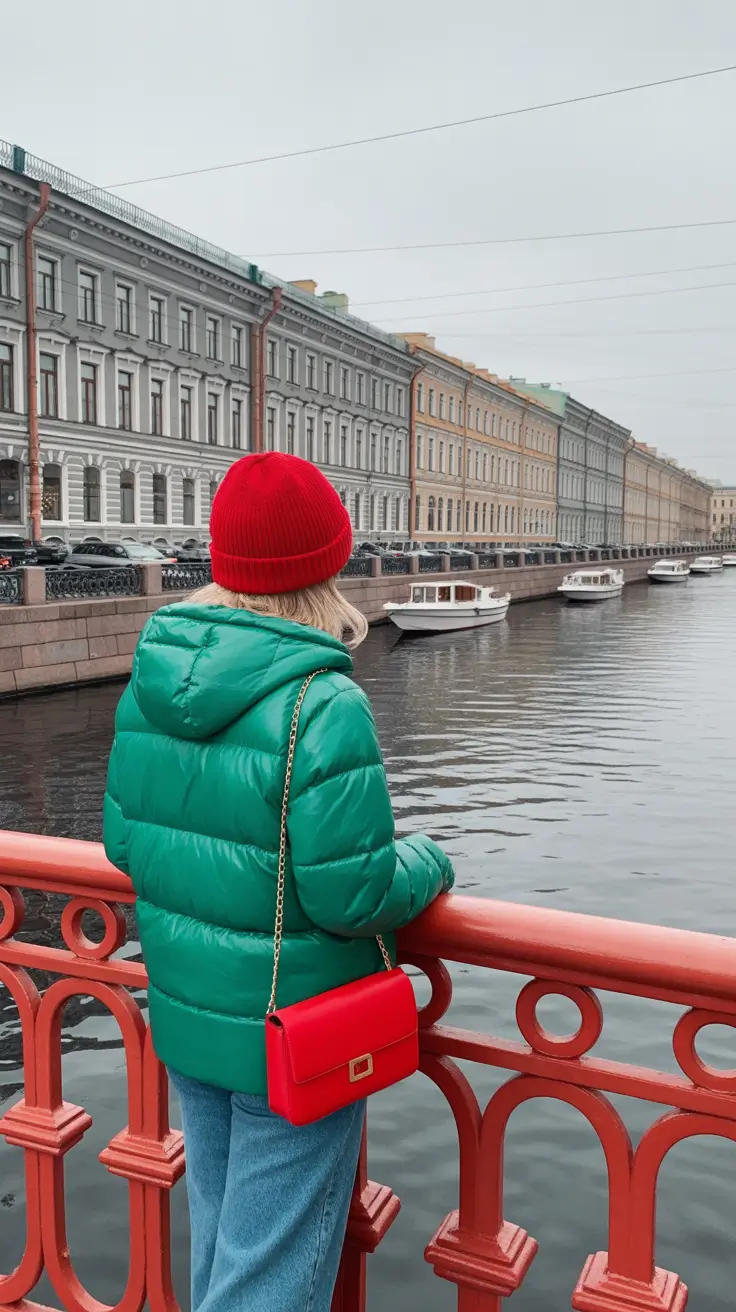winter fits inspo Festive Pops of Red and Green