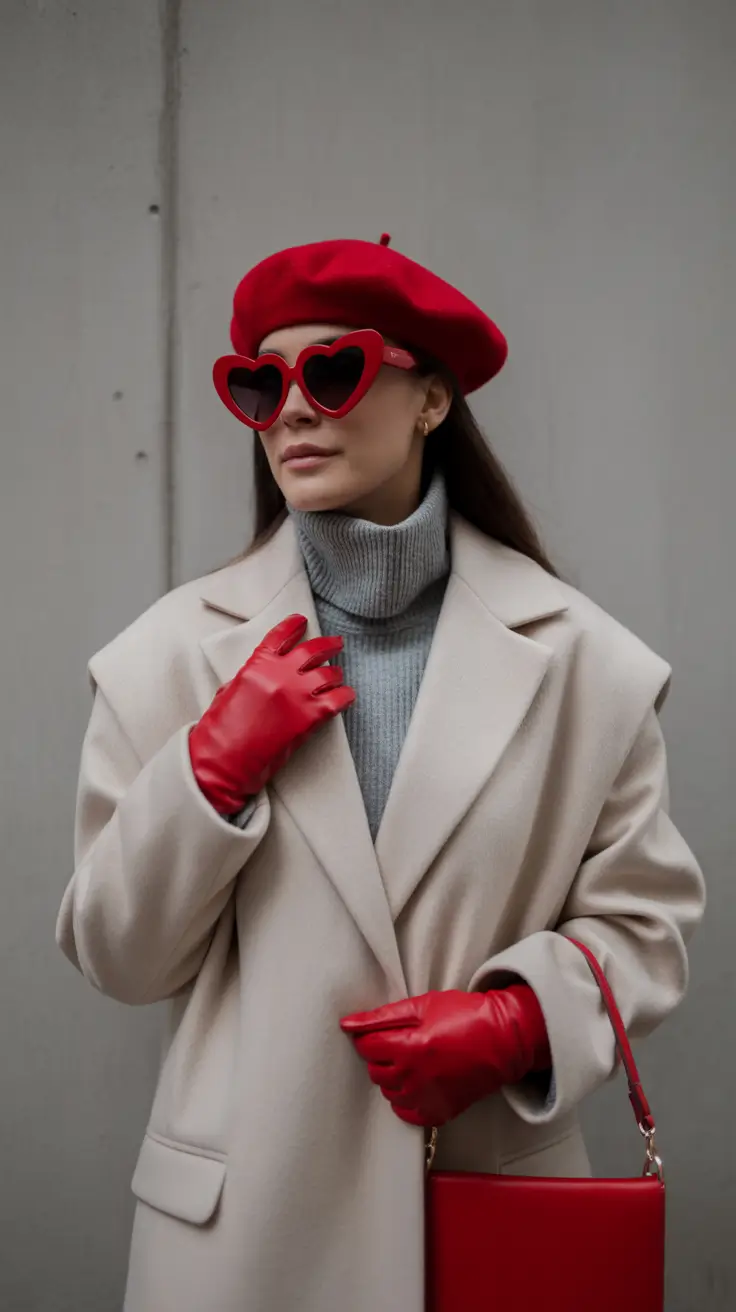 winter fits classy Romantic Red Accents