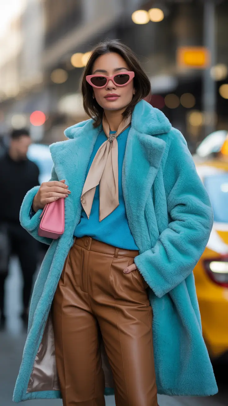 winter fits baddie Color Clash Elegance