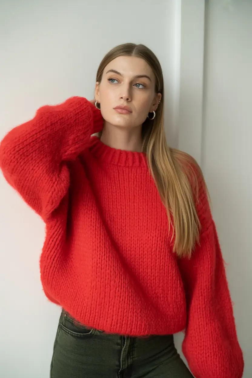 winter-outfits-2025-red-knit-simplicity