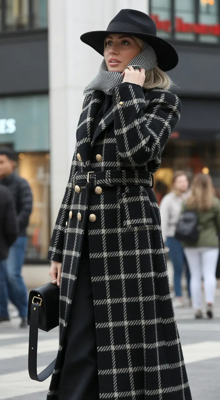 winter-outfits-2025-checked-drama