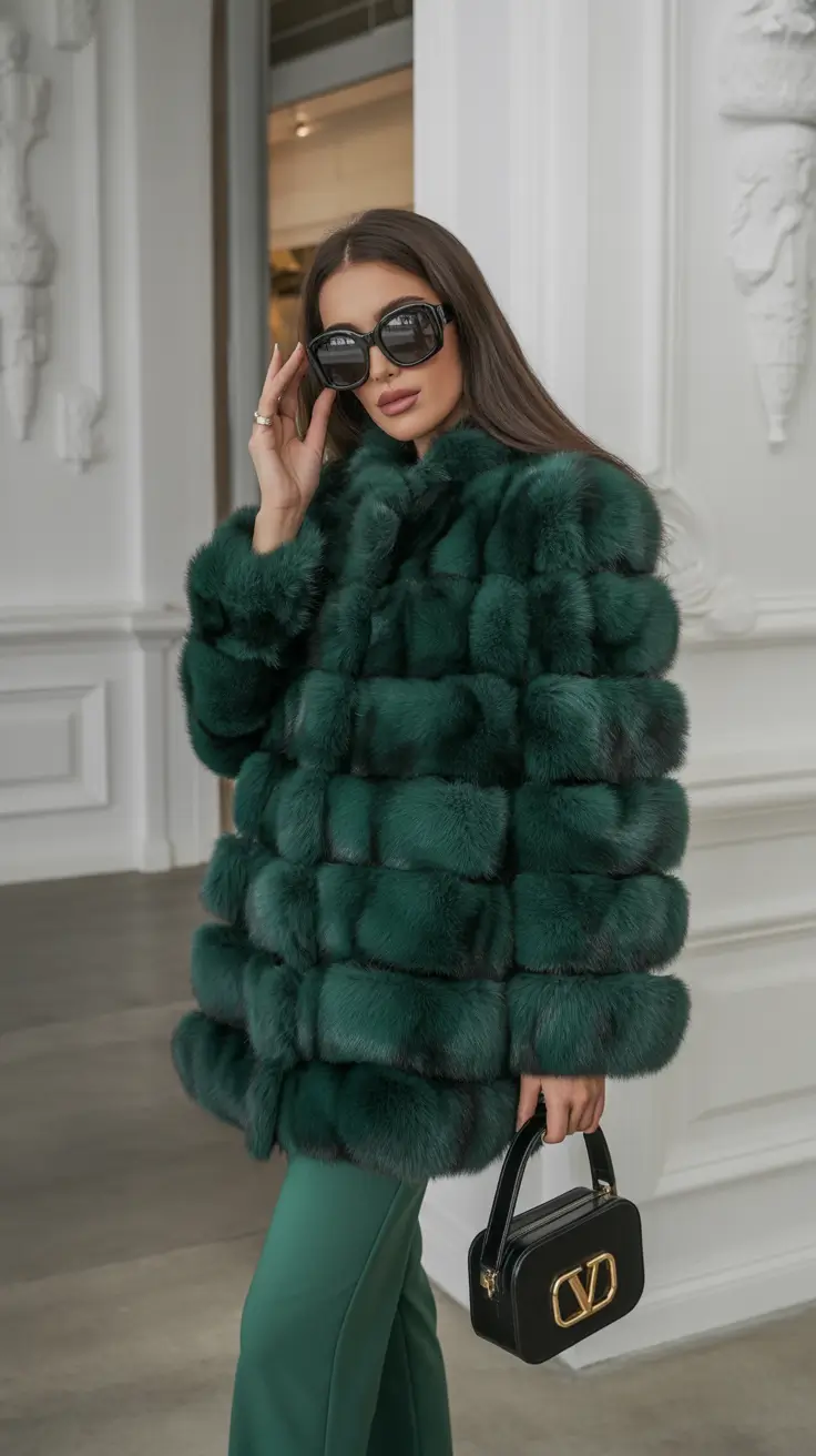 winter outfit inspo aesthetic Emerald Fur and Sleek Accessories