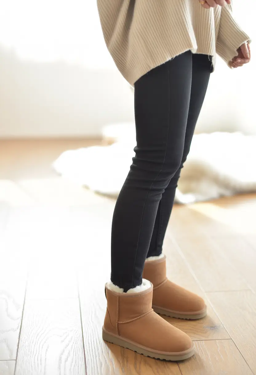 uggs outfit winter Neutral Knit with Slim Pants