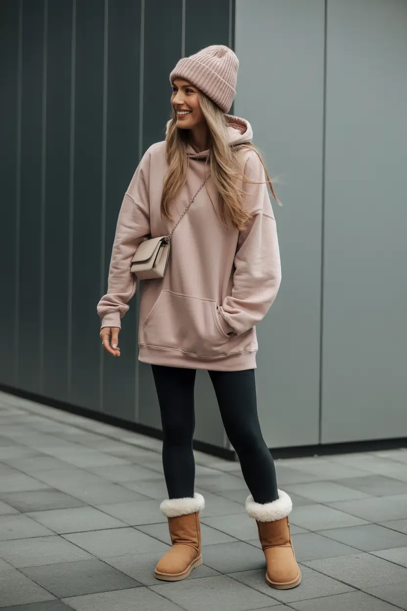 uggs outfit winter Oversized Hoodie and Leggings
