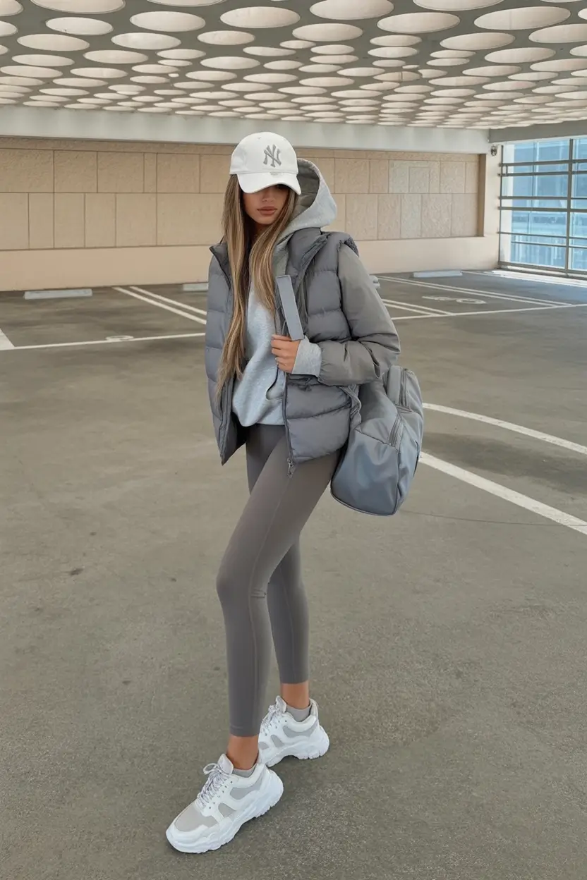 trendy winter outfits 2025 women Urban Athleisure with a Neutral Palette