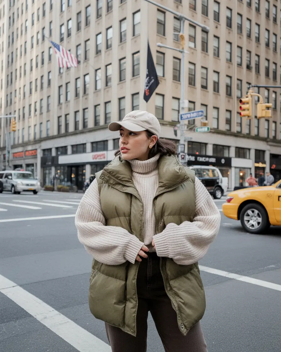 trendy winter outfits 2025 women Layered Comfort with City Spirit
