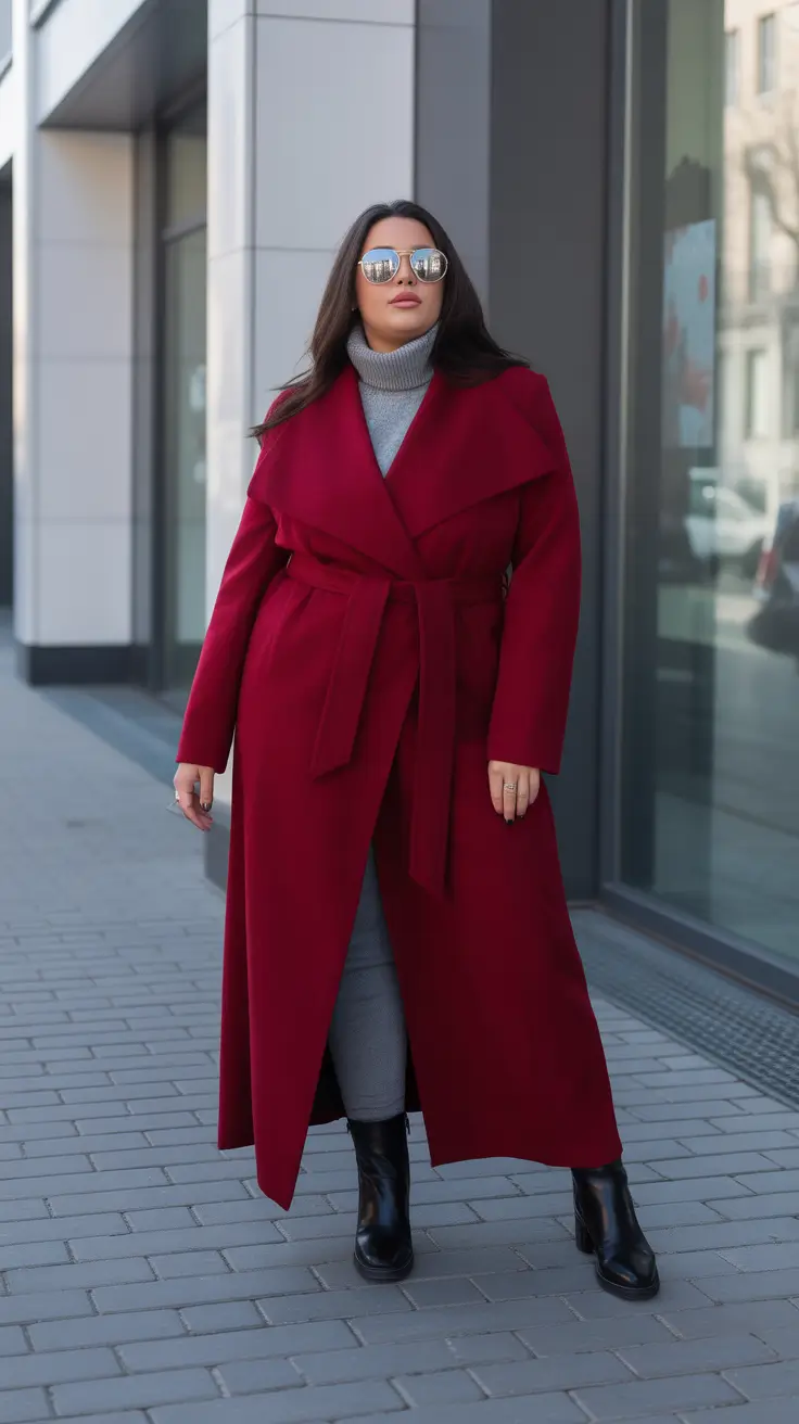 Winter Capsule Wardrobe Plus Size 2025-2026 Red Coat Statement