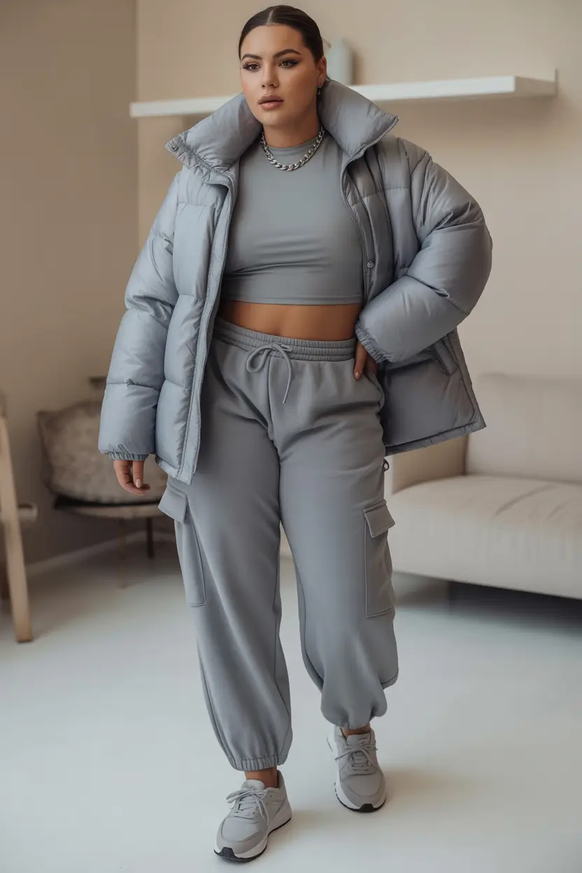 Winter Capsule Wardrobe Plus Size 2025-2026 Monochrome Sport Luxe