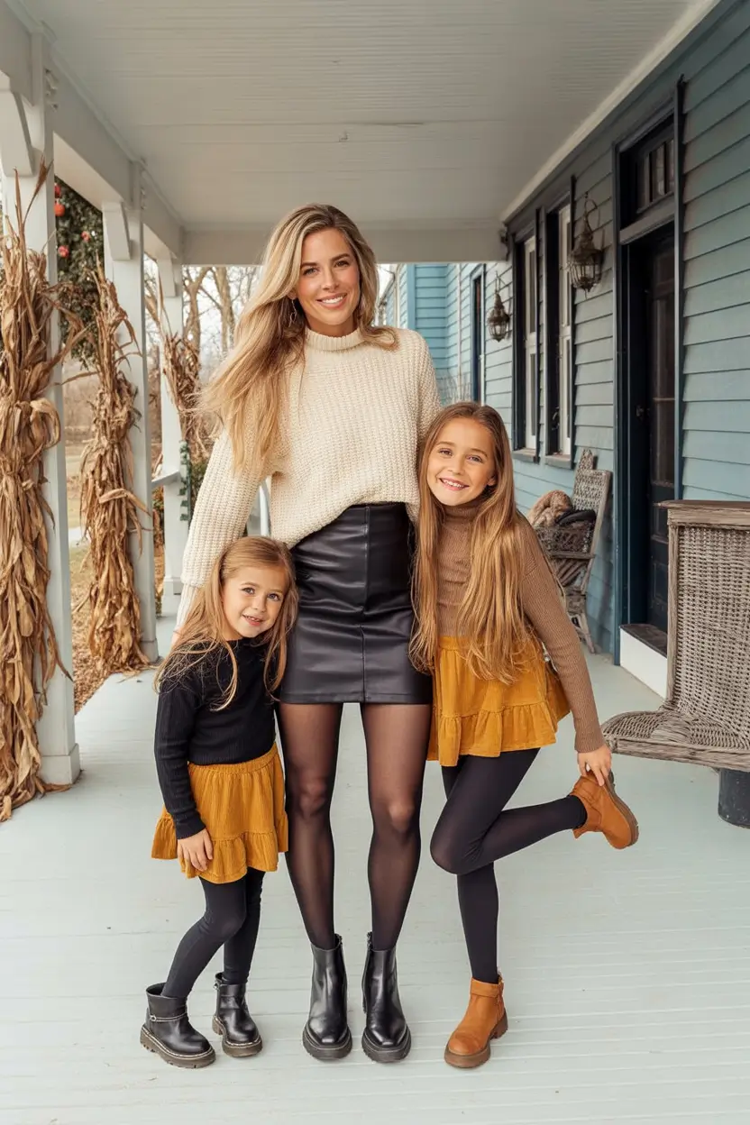Winter Family Outfits for Photos 2025 2026 Modern Neutral with Mustard Accents