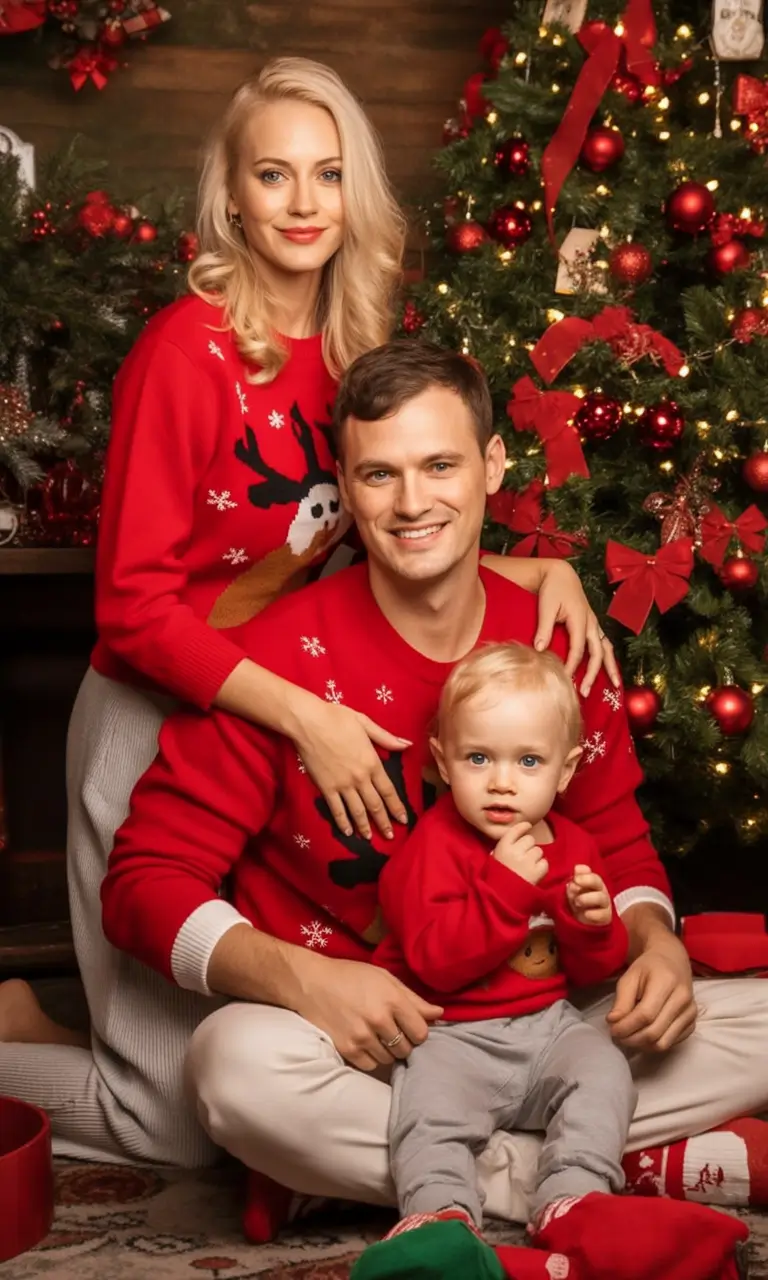 Winter Family Outfits for Photos 2025 2026 Matching Christmas Sweater Fun