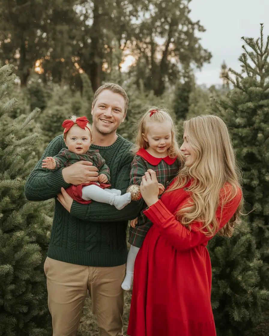 Winter Family Outfits for Photos 2025 2026 Festive Family Plaid and Knit