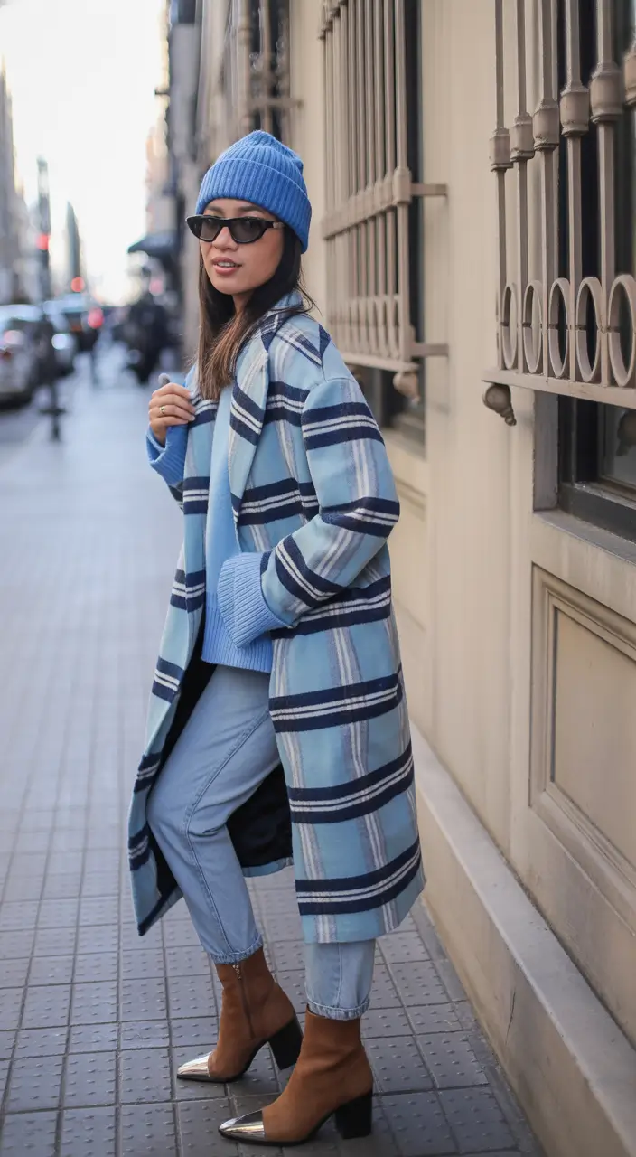 winter fashion outfits korean Blue Monochrome Energy