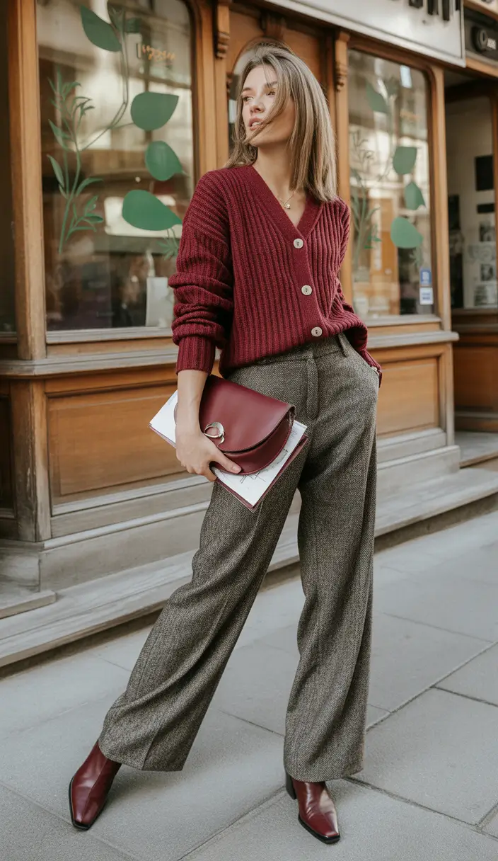 winter office outfits women 2025 Relaxed Knits and Wide-Leg Trousers