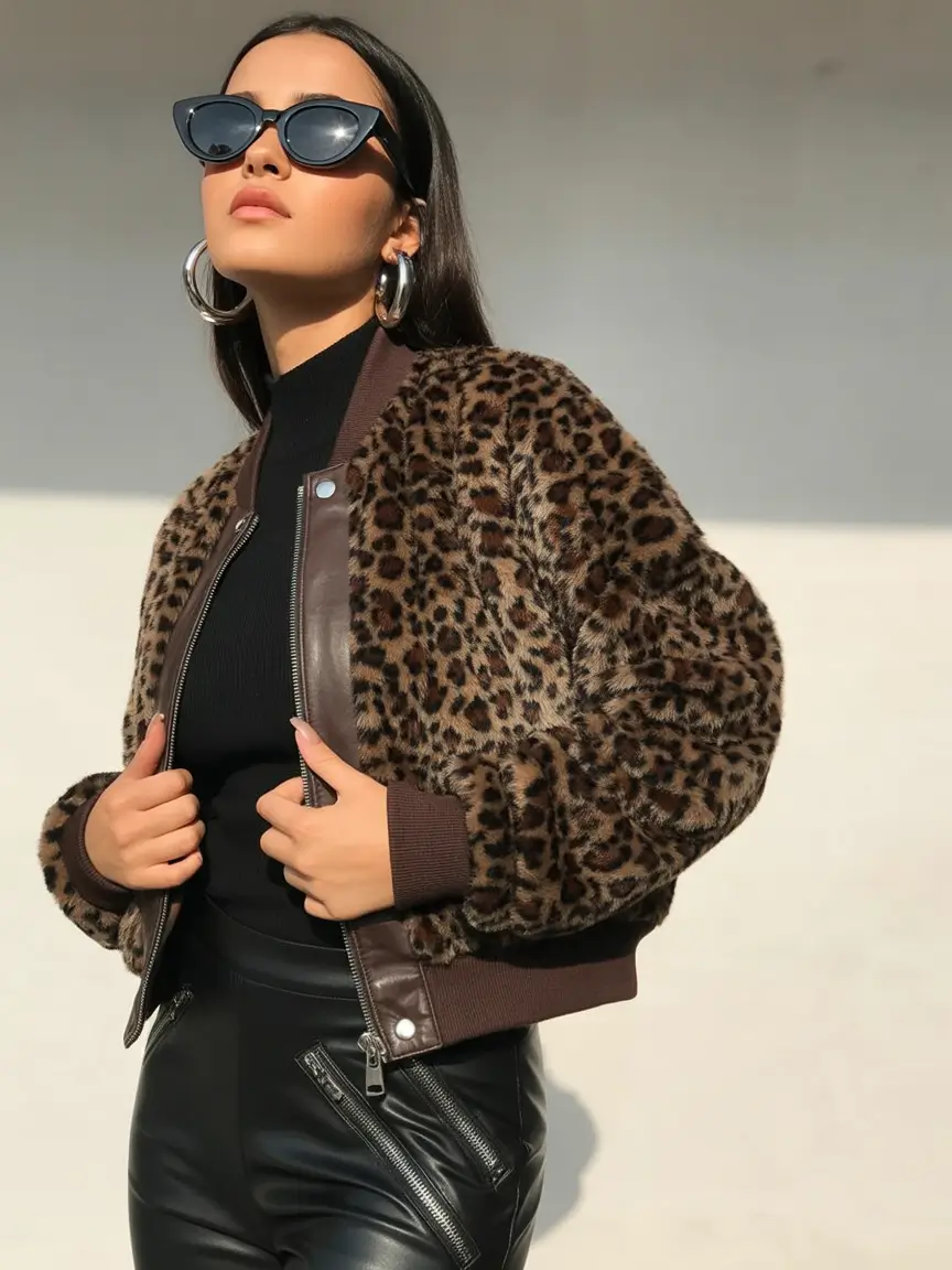 winter outfits aesthetic vintage Leopard Print Statement