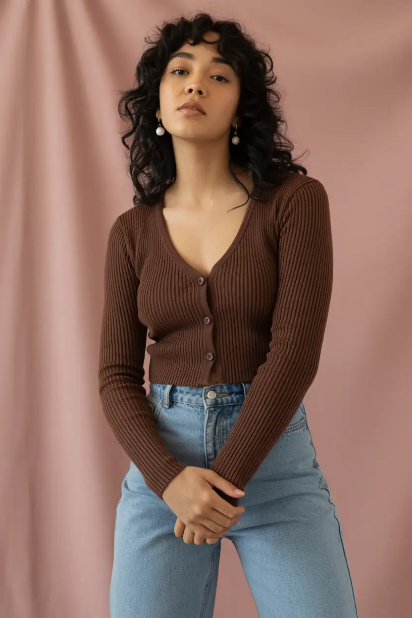 winter outfits aesthetic casual Chocolate Cardigan Ease