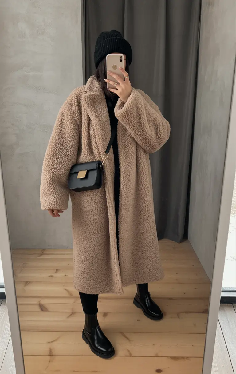 winter outfits aesthetic vintage Teddy Coat Warmth