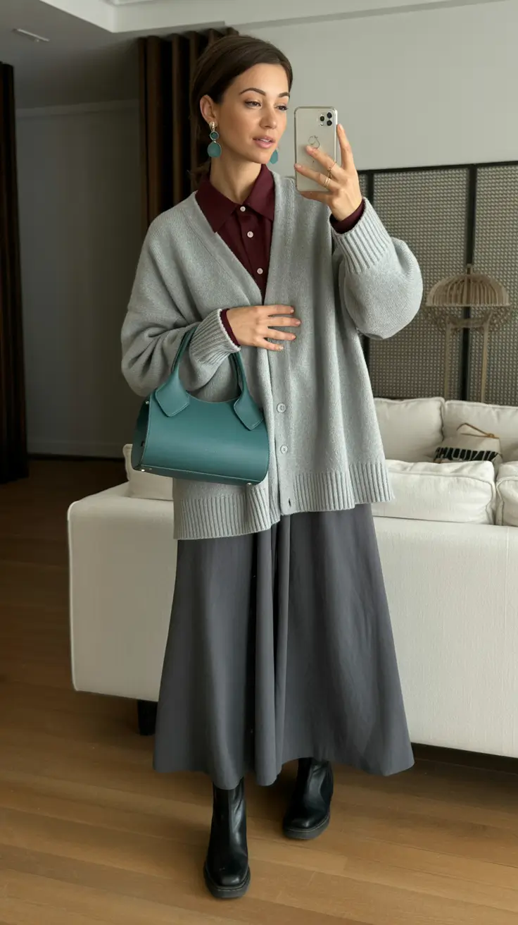 winter outfits aesthetic skirt Layered Chic With a Twist