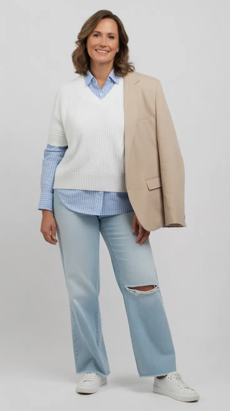 winter outfits for women over 40 ideas 2025 - 2026 Modern Preppy With a Relaxed Twist