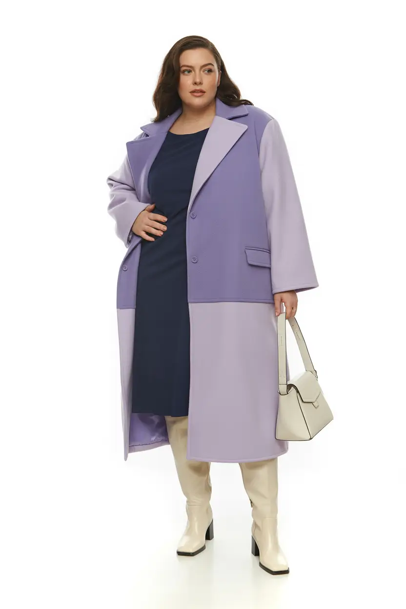 winter outfits for women over 40 ideas 2025 - 2026 Color-Blocked Elegance for Plus Size Confidence