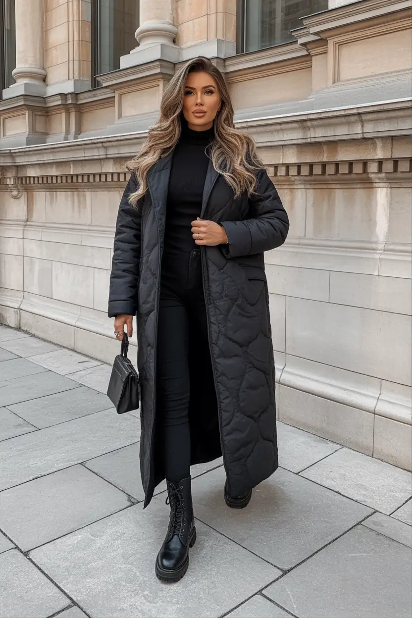 winter outfits inspiration plus size All Black with Edge