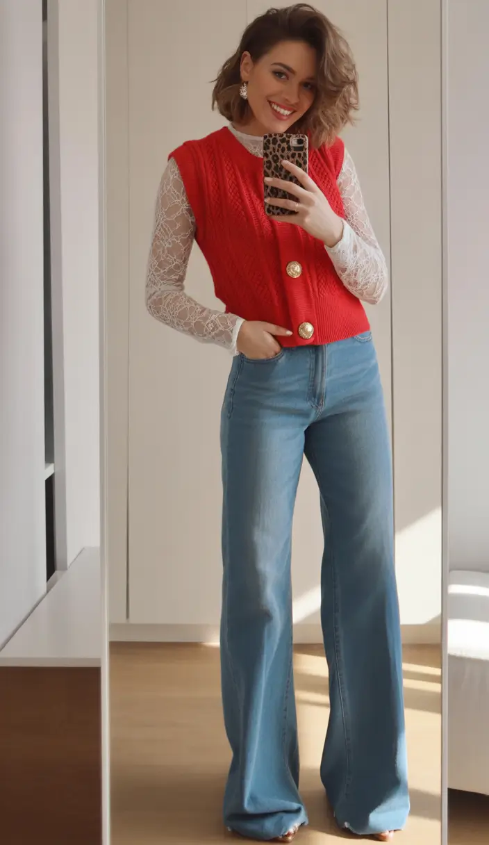 winter outfits inspiration cute Retro Knit Charm