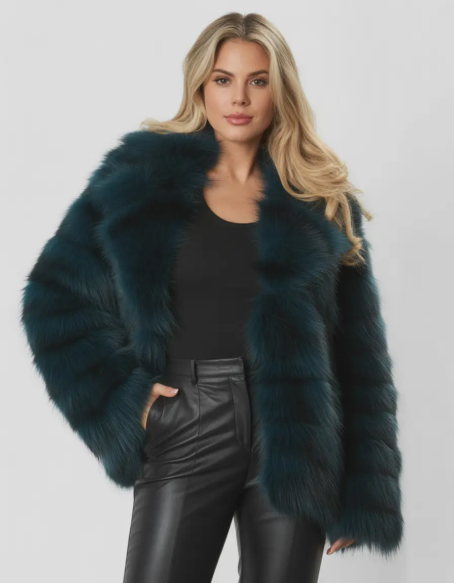 winter outfits inspiration women Emerald Luxe Faux Fur