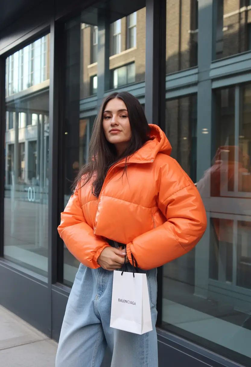 winter outfits inspiration casual Bold Orange Puff Energy