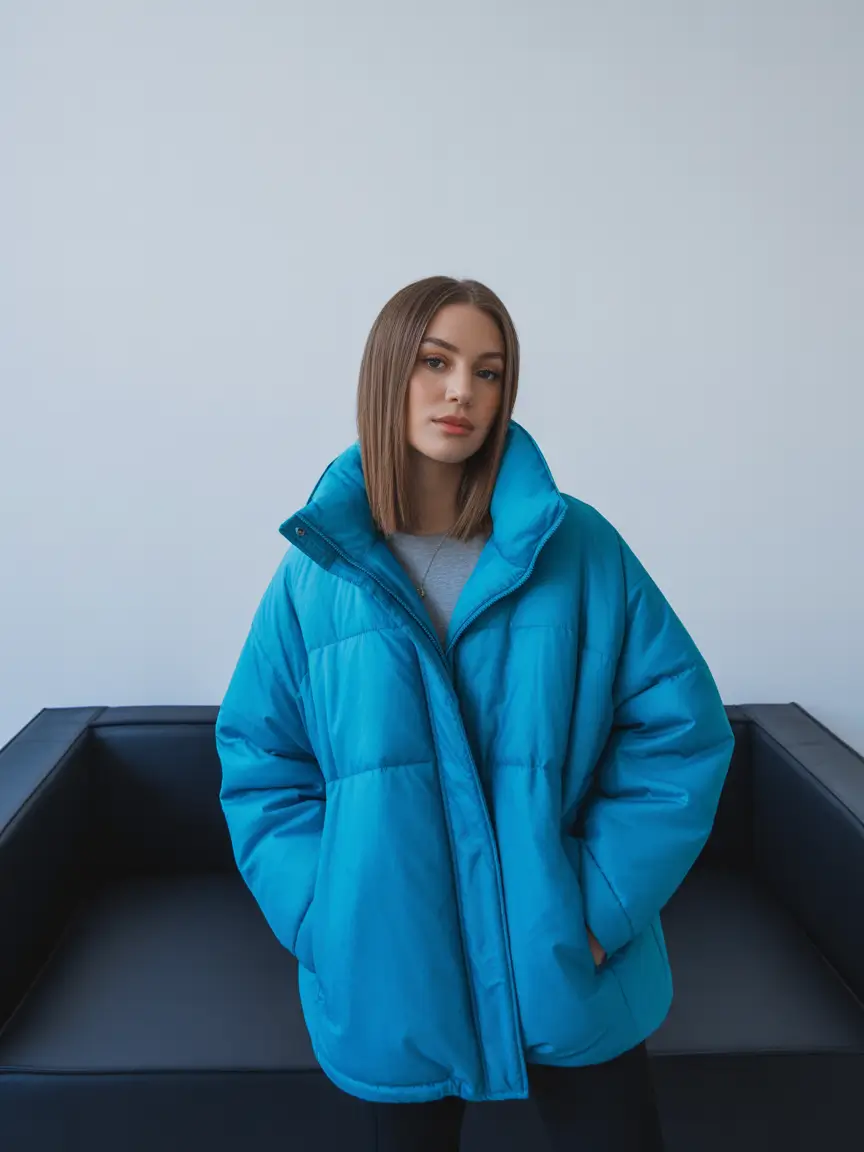 winter outfits inspiration cold Electric Blue Puffer Calm