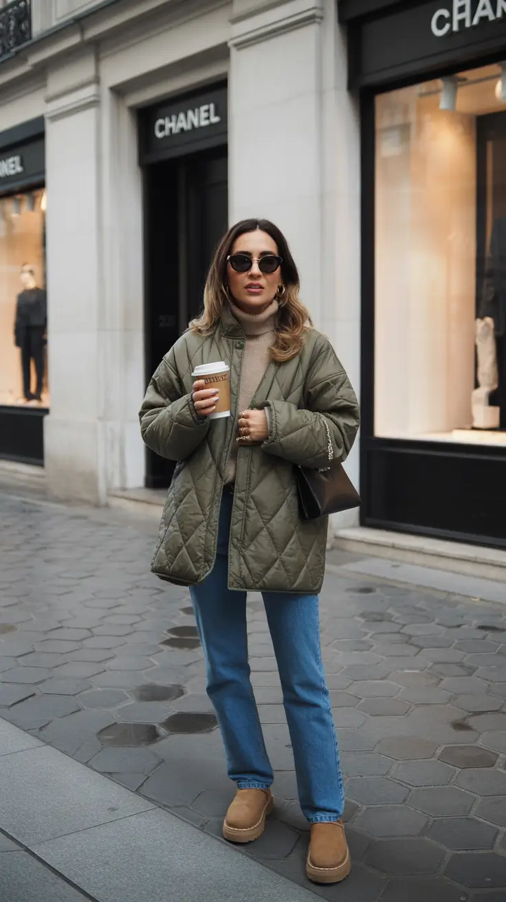 Women Capsule Wardrobe for Winter 2025 2026 Quilted Jacket and Soft Neutrals