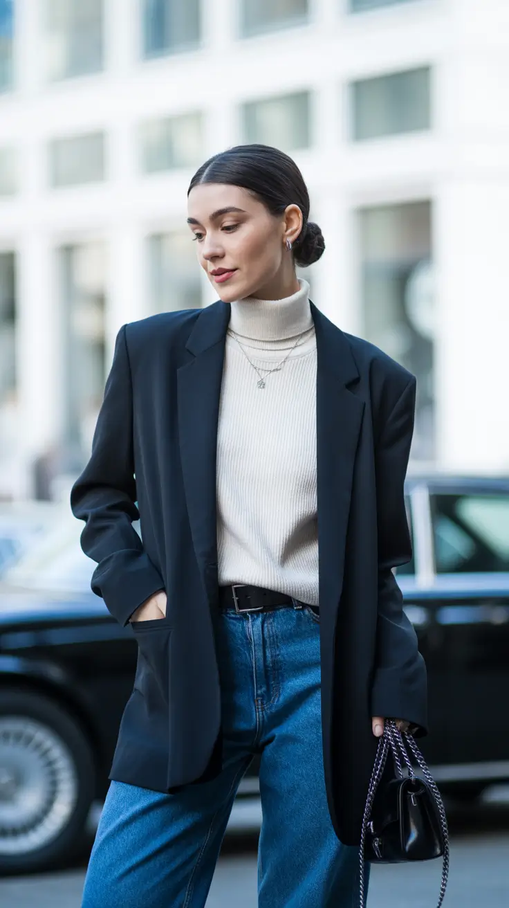 Women Capsule Wardrobe for Winter 2025 2026 Blazer and Turtleneck Balance