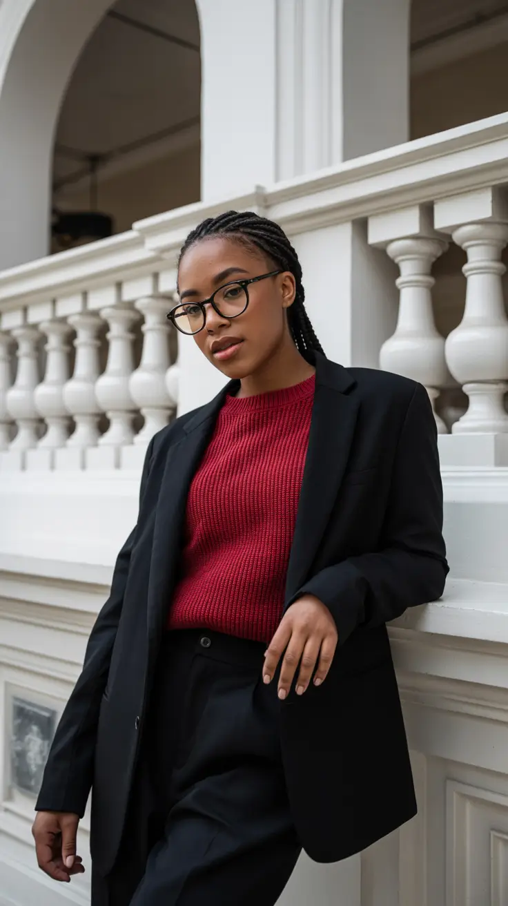 Women Capsule Wardrobe for Winter 2025 2026 Power Red Layered with Black