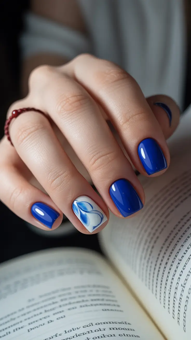 winter acrylic nails blue cobalt dream
