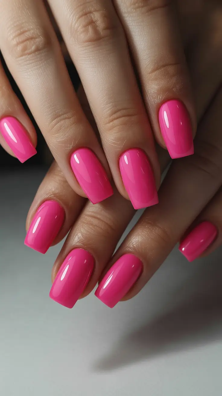 winter acrylic nails pink bubblegum chic
