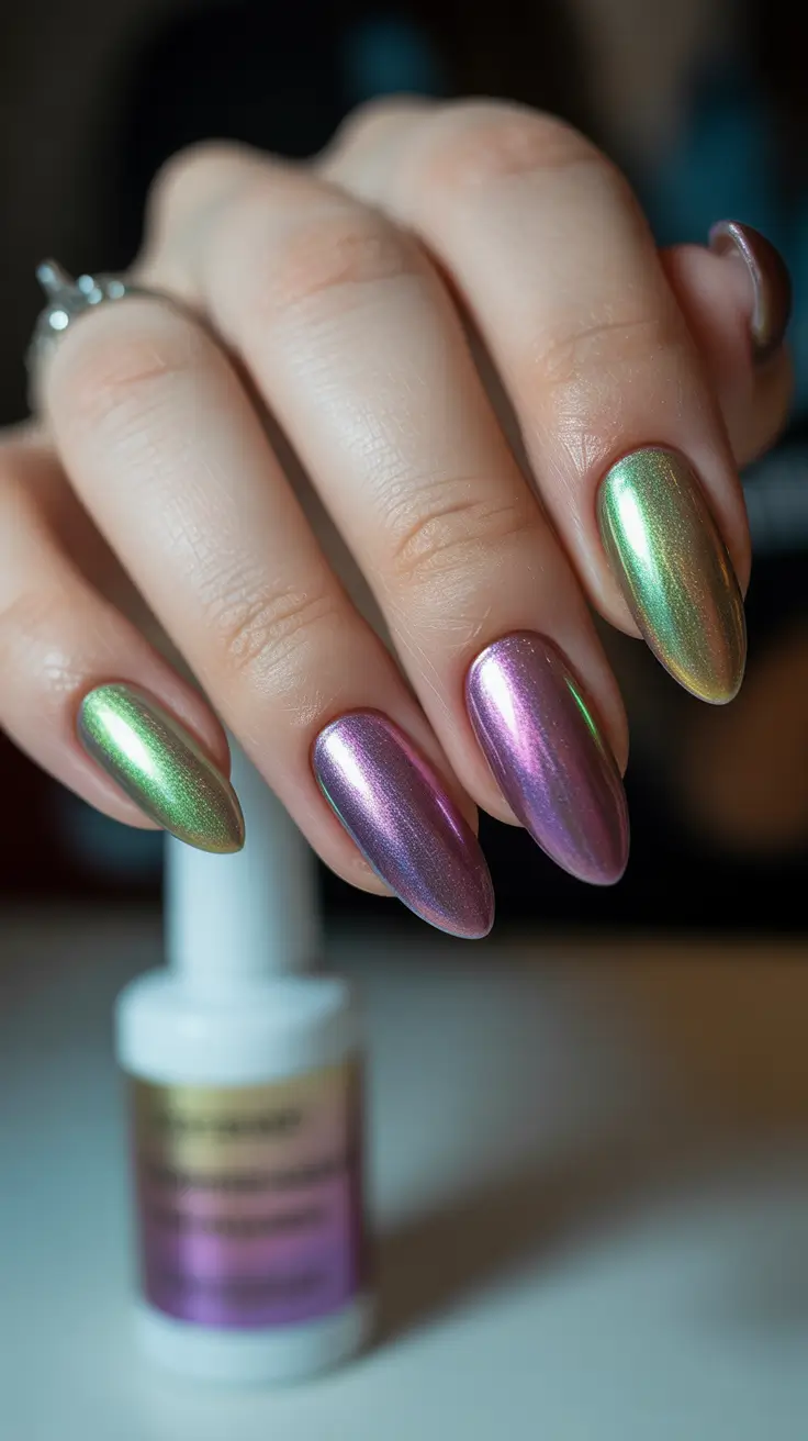 acrylic-nails-and-color-ideas-winter-2025-2026 Iridescent Petals