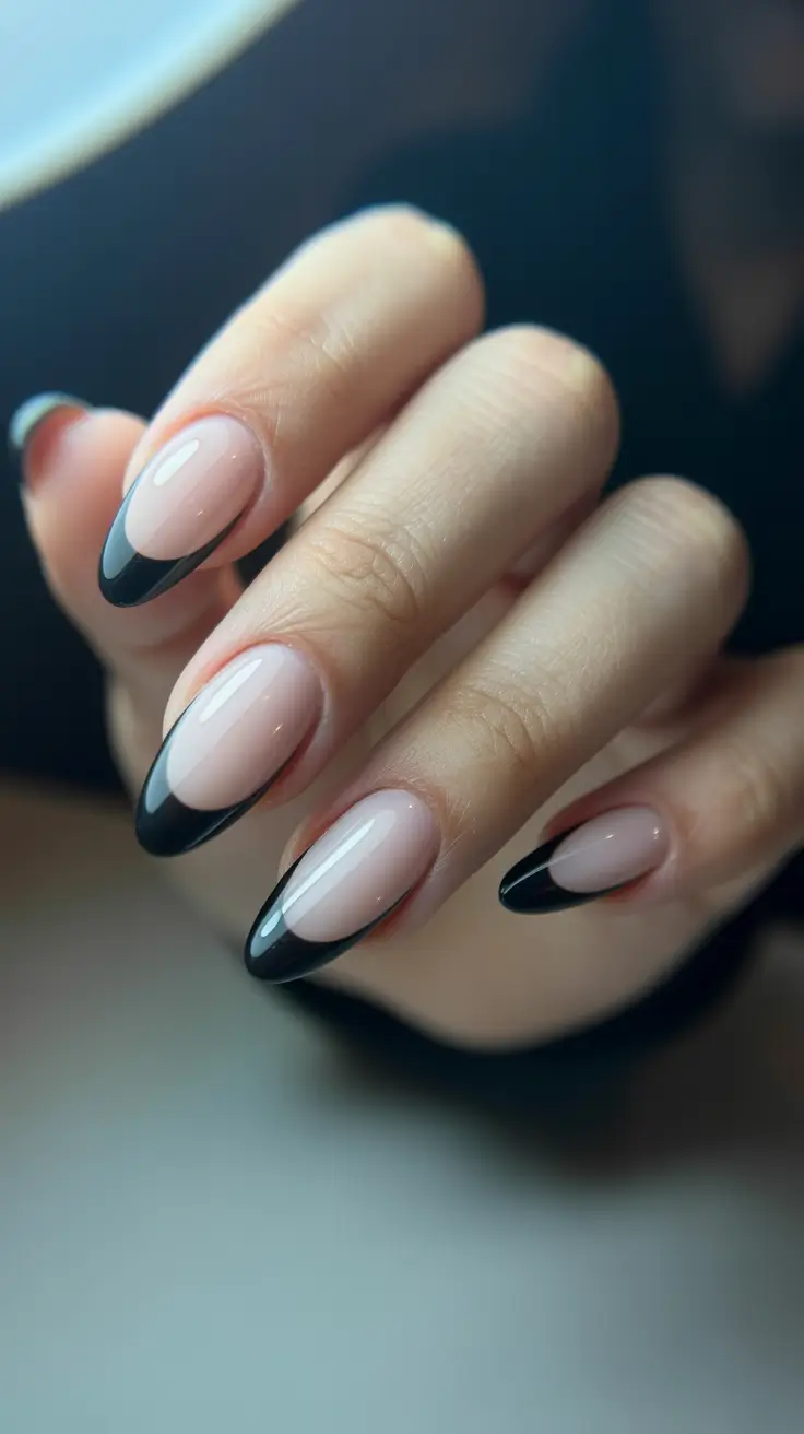 acrylic-nails-and-color-ideas-winter-2025-2026 Chic French Noir