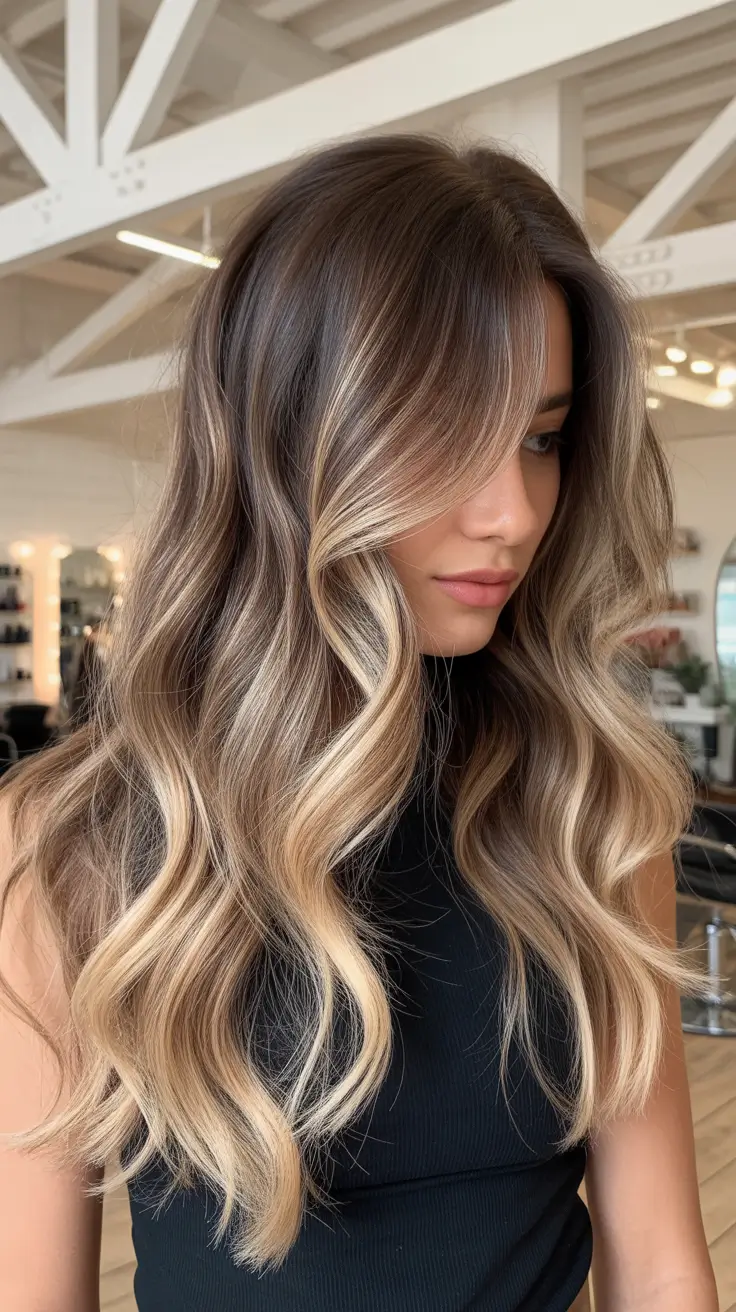 Balayage Hair Color for Winter 2025-2026 Frosty Brunette Dimension