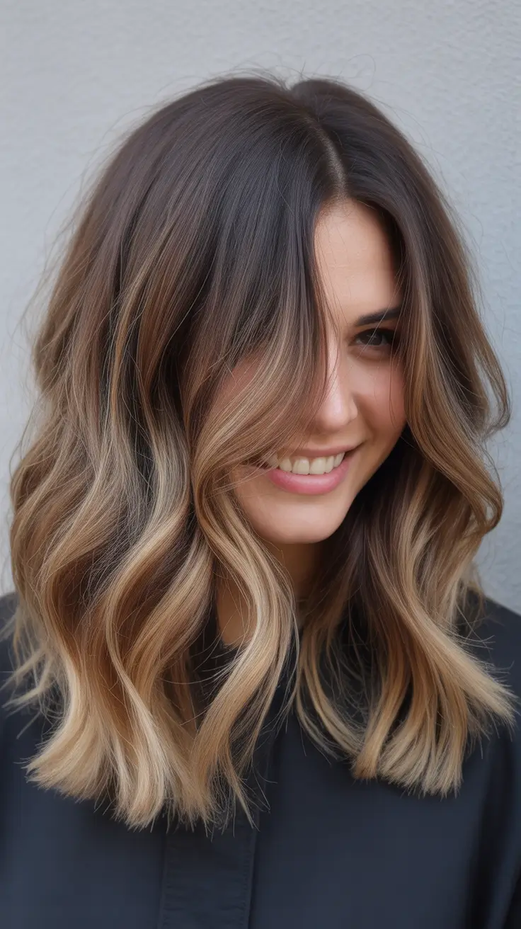 Balayage Hair Color for Winter 2025-2026 Bronzed Balayage with Soft Volume