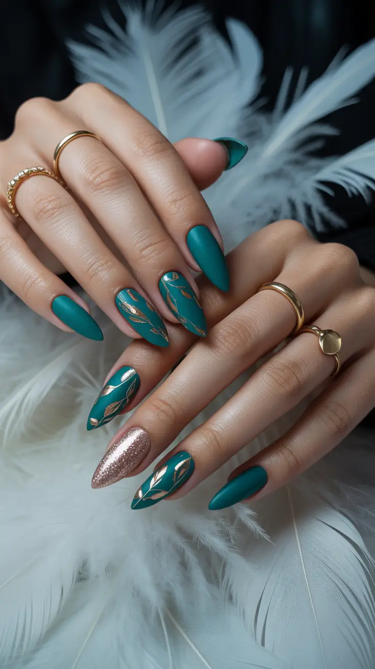 best winter nail colors 2025 - Velvet Emerald Glam