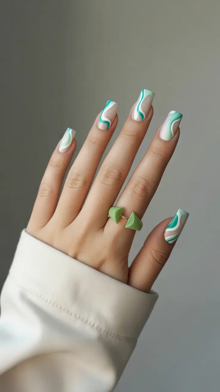best winter nail colors 2025 - Mint Wave Minimalism