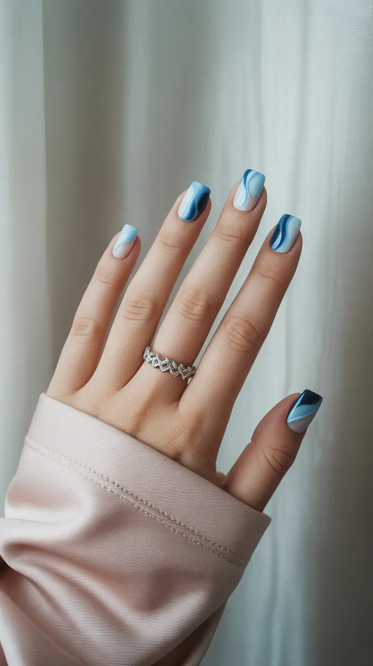 best winter nail colors 2025 - Arctic Flow Blues