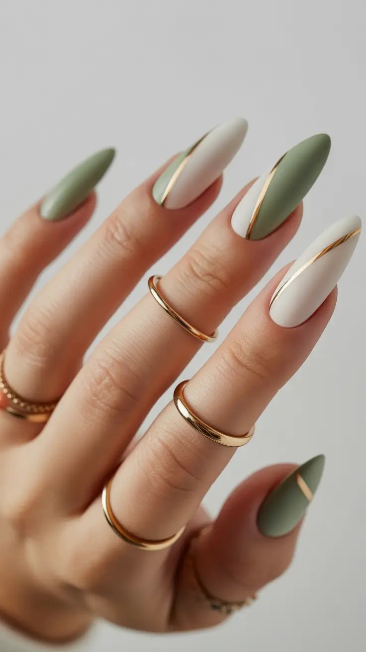 best winter nail colors 2025 - Matte Sage Balance