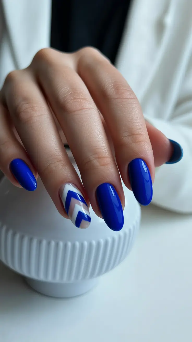 best winter nail colors 2025 - Electric Sapphire Statement