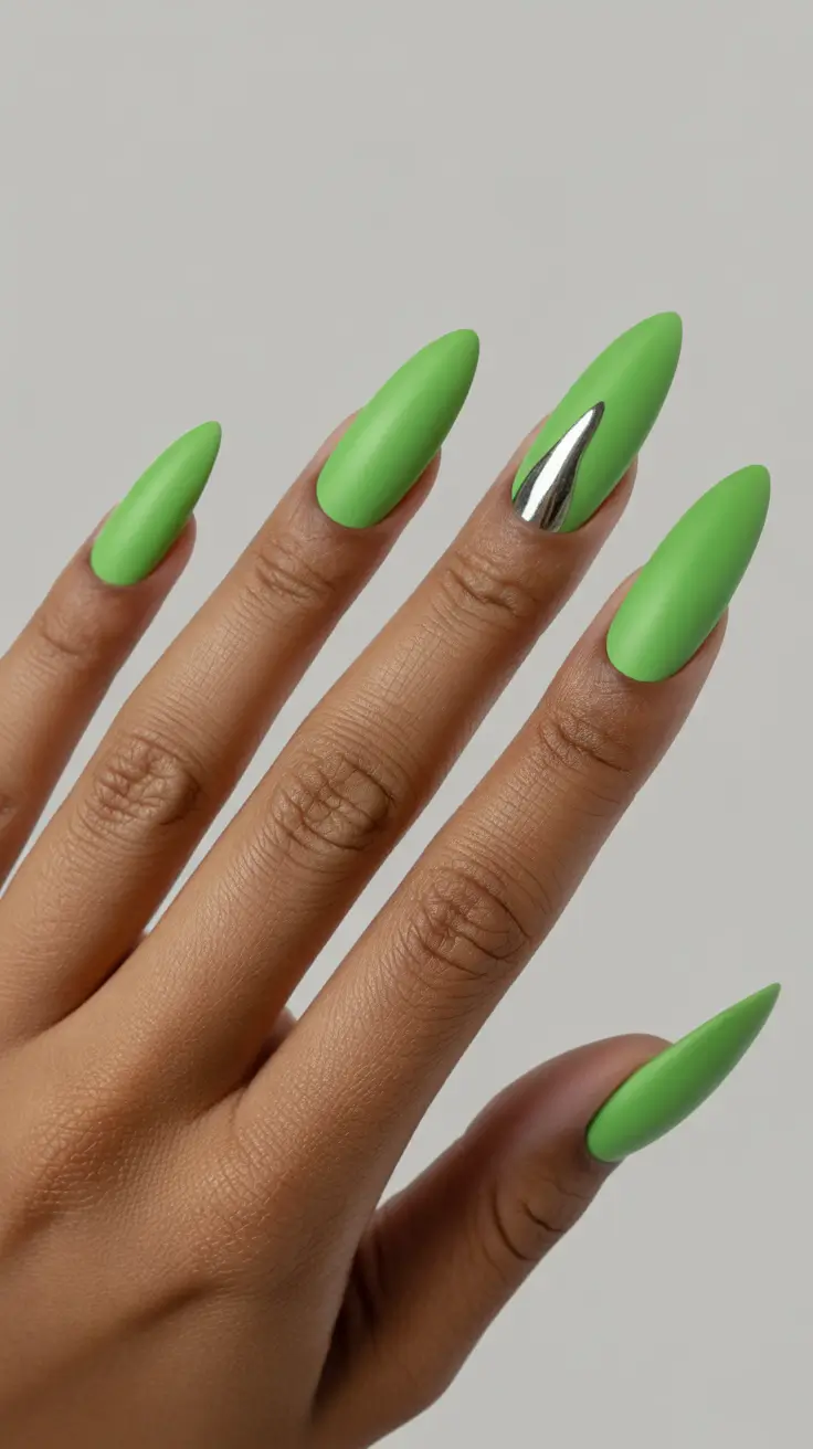 best winter nail colors 2025 - Lime Frost Modernist
