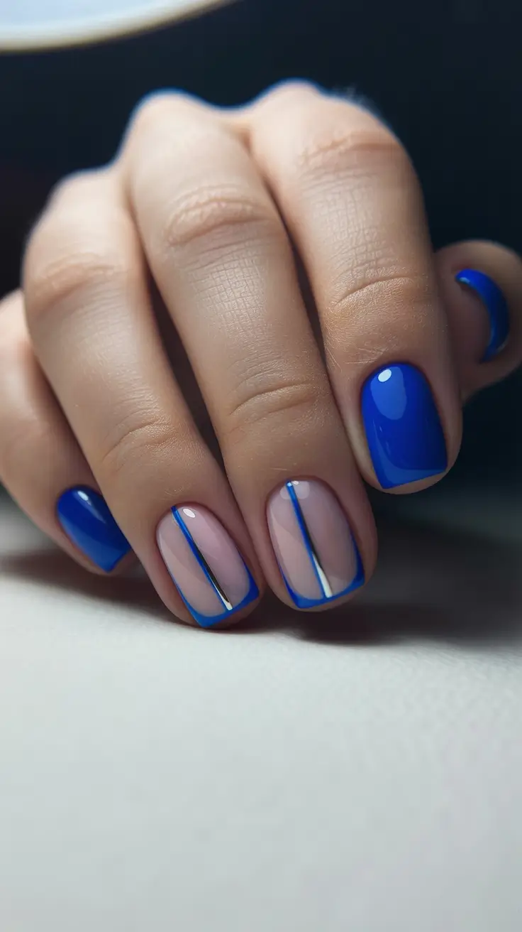 Blue Nail Trends for Winter 2025–2026 Minimal Line & Blue Precision