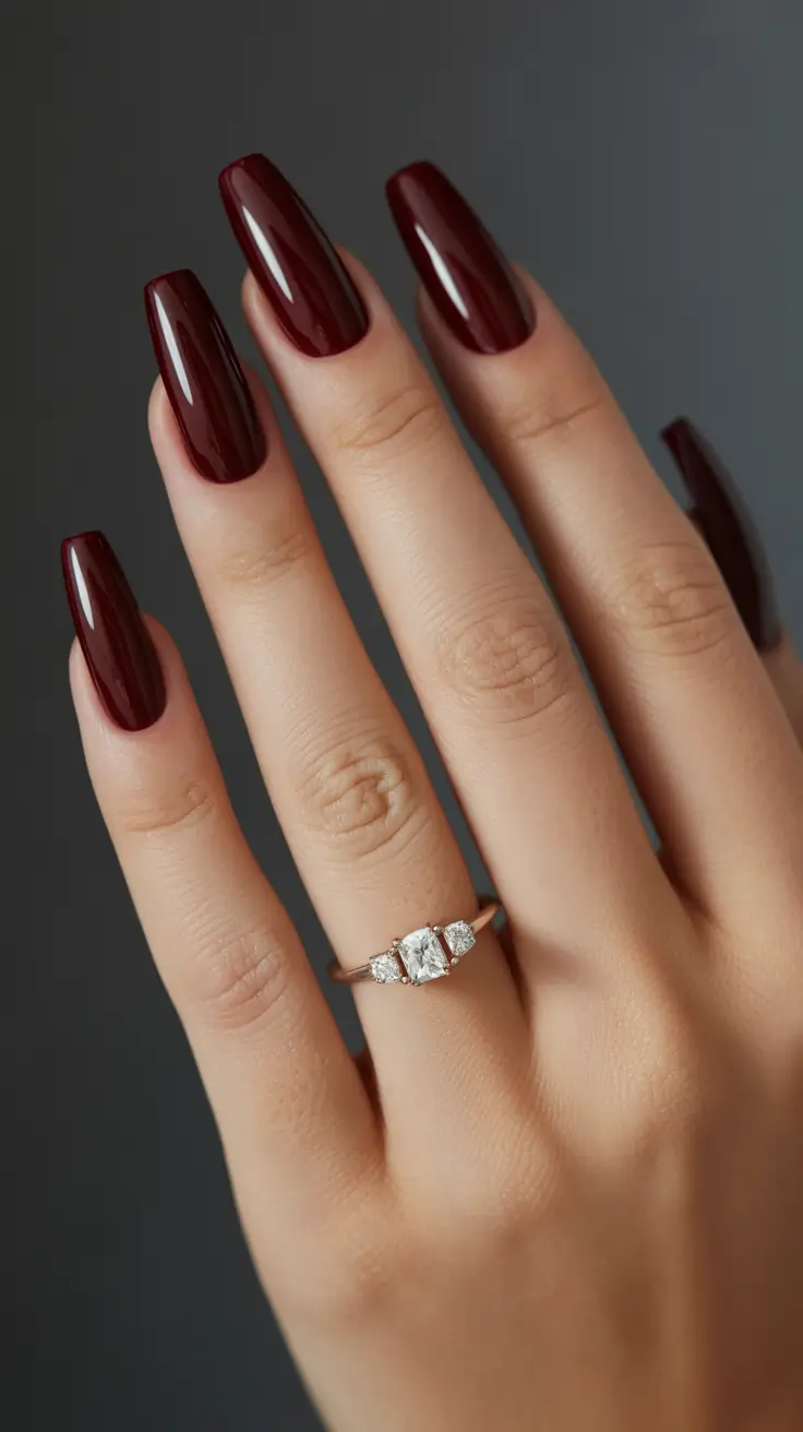 Burgundy Winter Nails Colors 2025–2026 Classic Bordeaux Drama