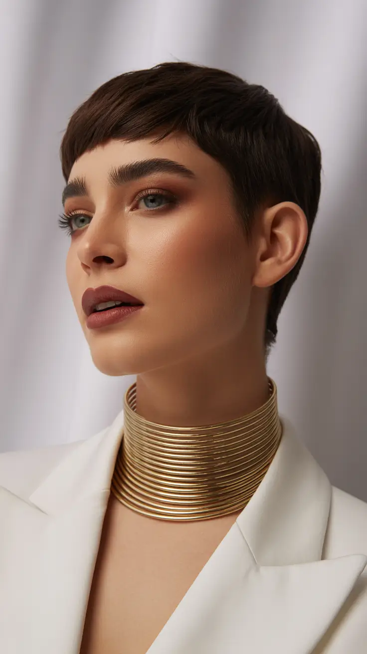 Chic Pixie Haircuts Winter 2025-2026 Inspiration Velvet Espresso Pixie