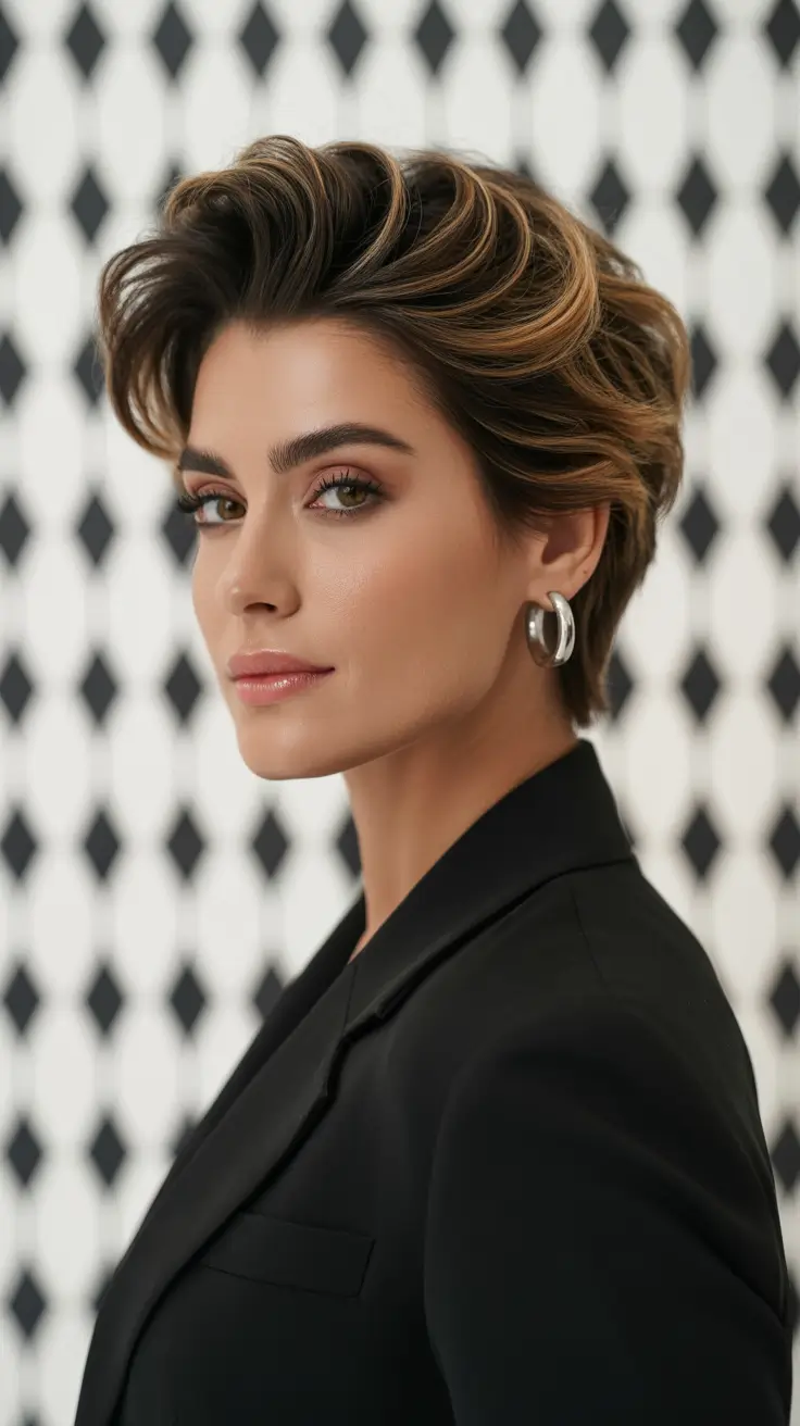 Chic Pixie Haircuts Winter 2025-2026 Inspiration Champagne Luxe Volume
