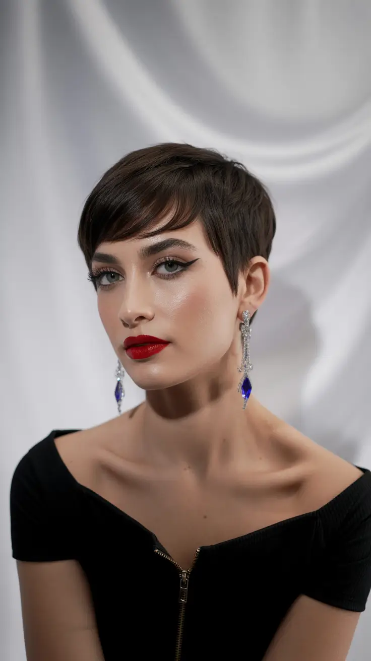 Chic Pixie Haircuts Winter 2025-2026 Inspiration Glam Noir Pixie