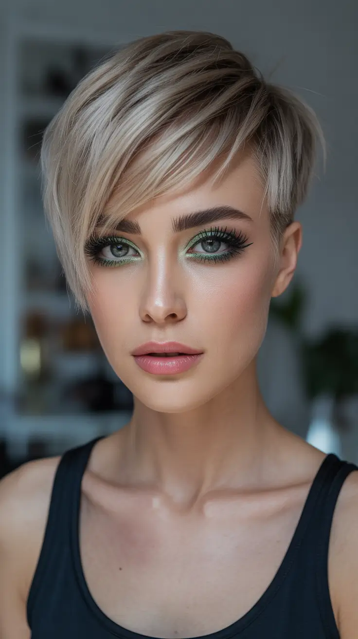 Chic Pixie Haircuts Winter 2025-2026 Inspiration Silver Birch Sweep