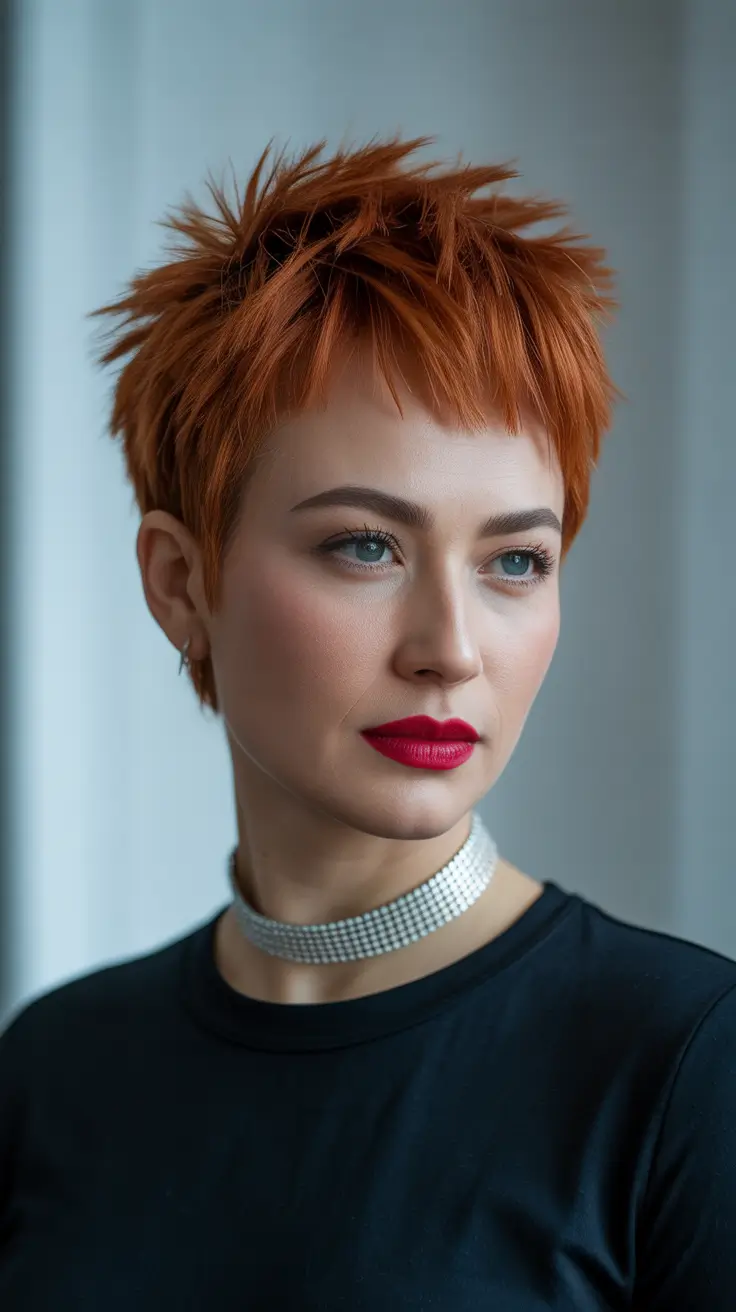 Chic Pixie Haircuts Winter 2025-2026 Inspiration Spiced Copper Rebel